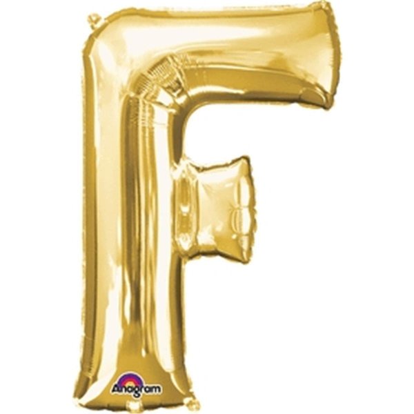 Anagram 32 in Letter F Gold Supershape Foil Balloon 78401